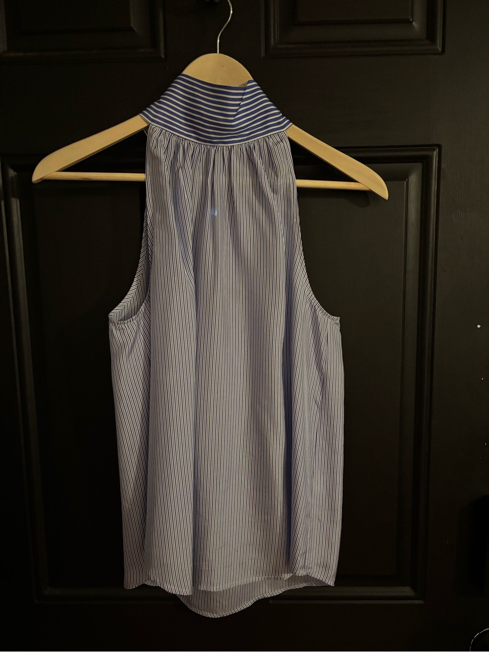 J Crew silk Striped Halter Neck Sleeveless Top - Blue & white stripes EUC size 4